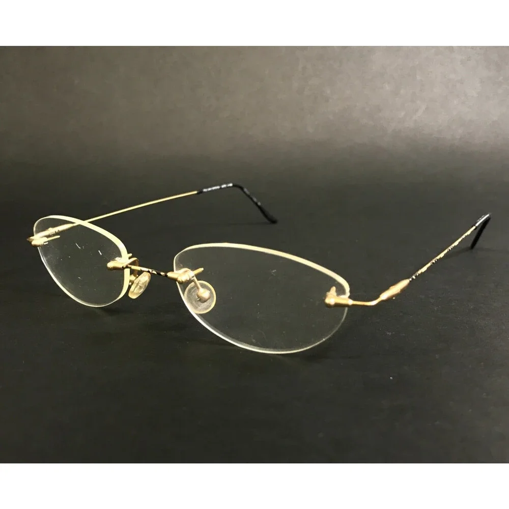 Italian Design Eyeglasses Frames MOD. 4148 COL. B34 Gold Rimless Oval 48-23-135